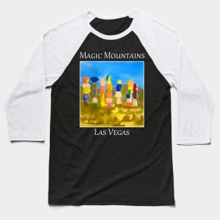 Seven Magic Mountains outside Las Vegas Nevada - WelshDesigns Baseball T-Shirt